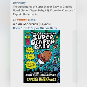 Colorful Kids' Graphic Novel by Dav Pilkey, "Captain Underpants"